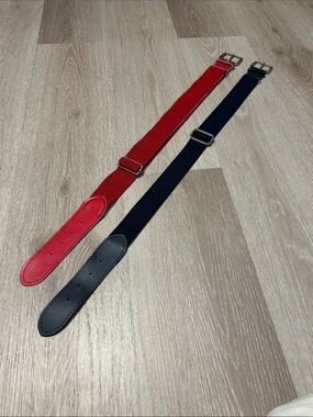 Academy Adjustable Red and Navy Webbing Baseball Belts - Set of 2